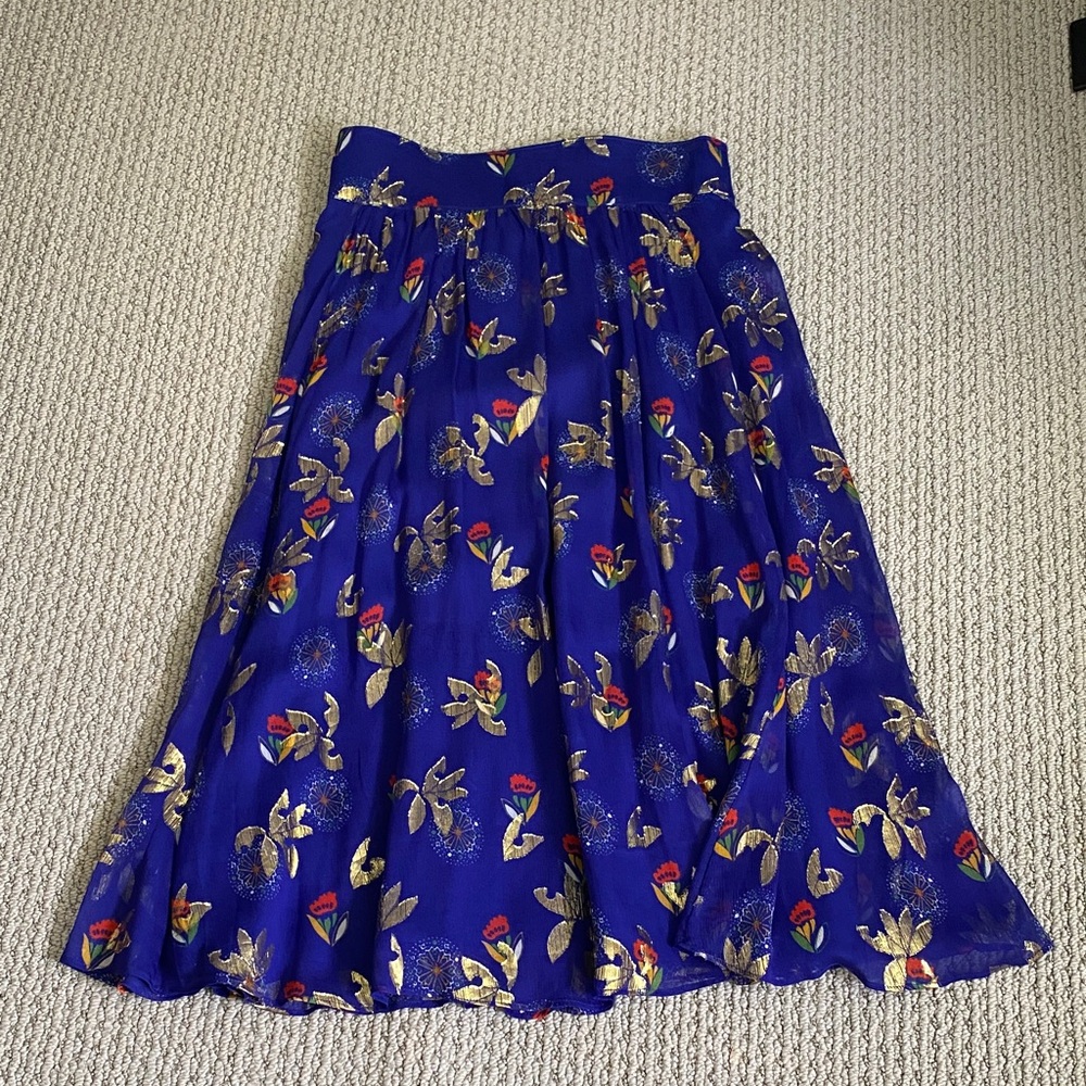 Elegant Sezane Blue Floral Women's Skirt
